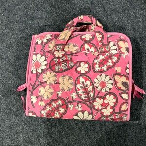 Vera Bradley BLUSH PINK Floral Hanging Cosmetic Make Up Travel Bag